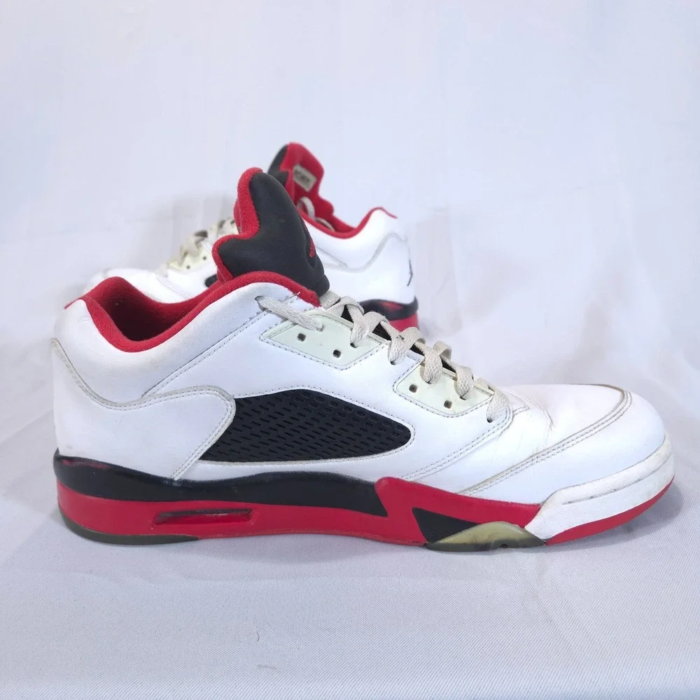 Air Jordan 5 Retro Low Fire Mens Sneakers‎ Sz 13 Red White Black 819171-101